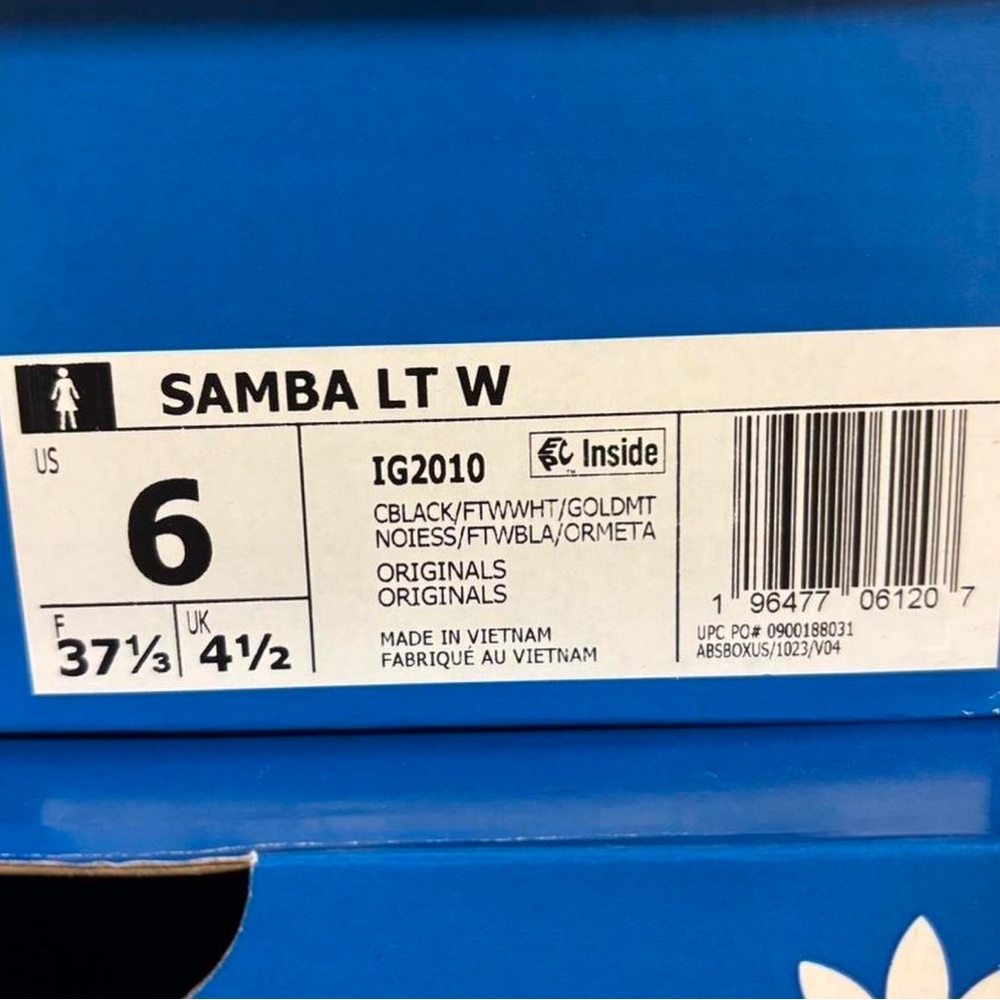 Adidas Black and White Samba LT Women’s Sneakers - Picture 8 of 10